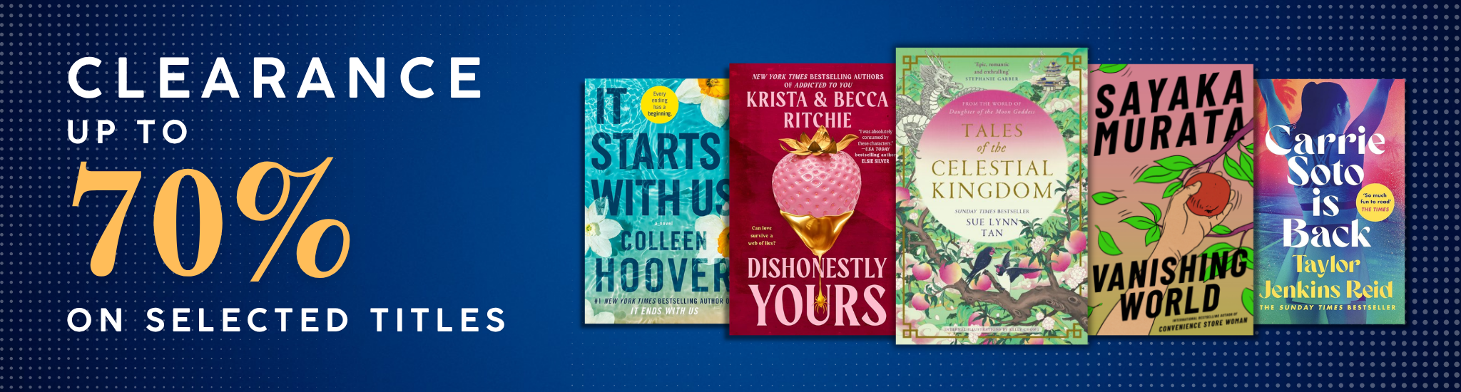 Highlight clearance titles up to 70% Off