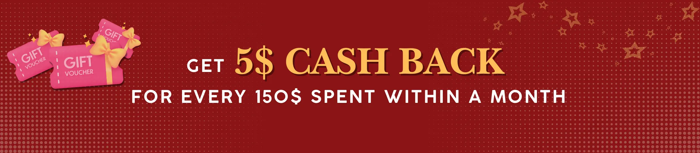 et $5 cashback for every $150 spent at Chamnar Bookstore.