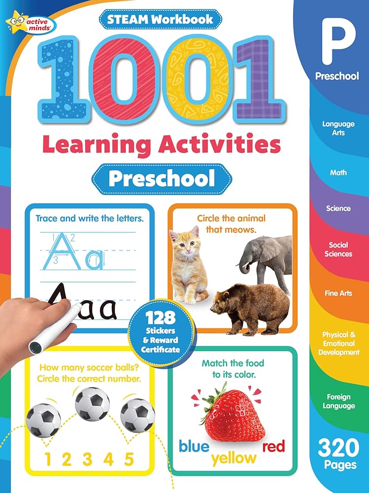 1001 Learning Activities: Preschool (Steam Workbook)