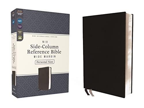 Niv : Side-Column Wide Margin Personal Size Reference Bible (Black Leathersoft)